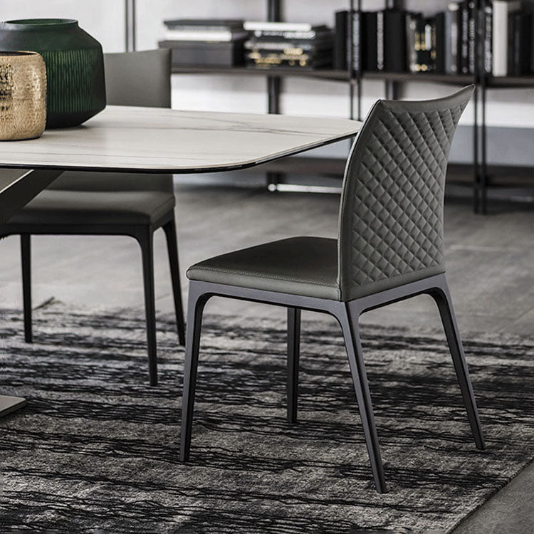 Modern Style Dining Chair Armless Chairs with Metal Legs for Kitchen