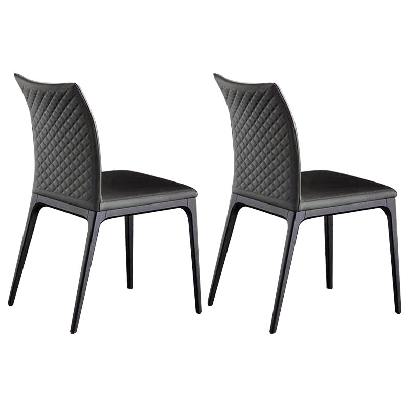 Modern Style Dining Chair Armless Chairs with Metal Legs for Kitchen