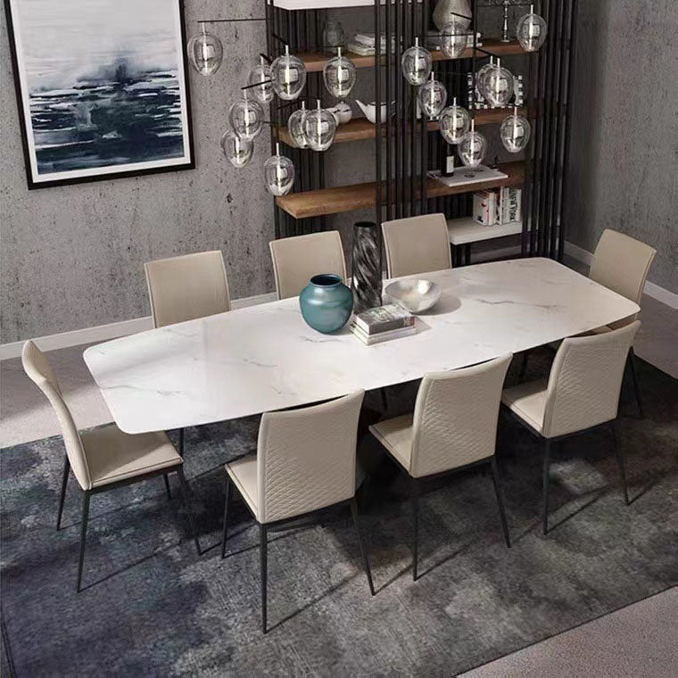 Modern Style Dining Chair Armless Chairs with Metal Legs for Kitchen