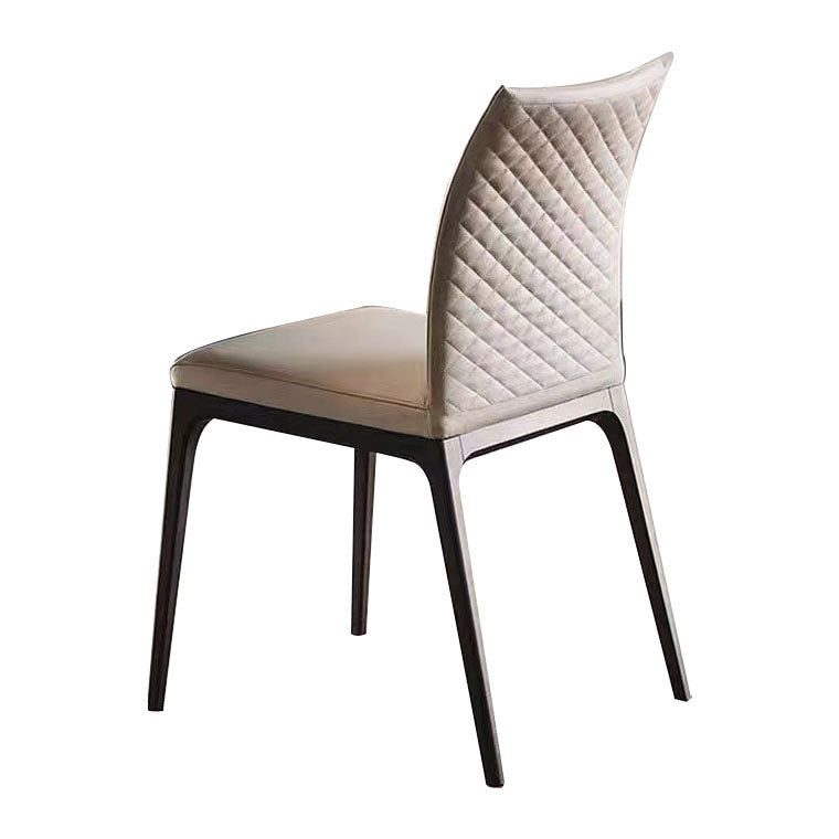 Modern Style Dining Chair Armless Chairs with Metal Legs for Kitchen