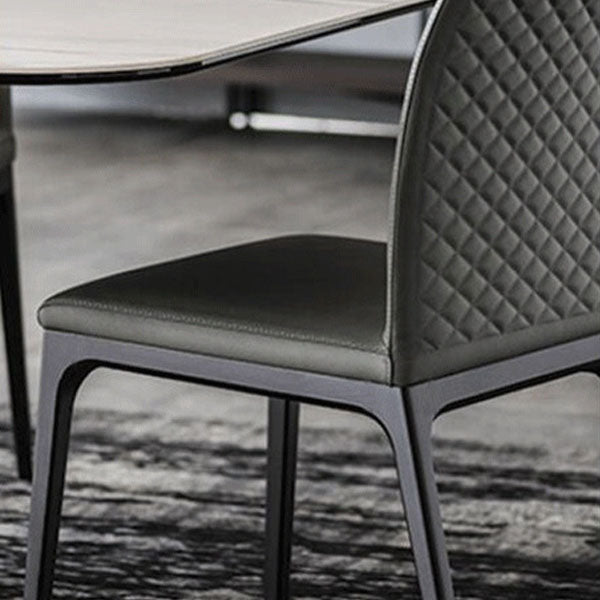 Modern Style Dining Chair Armless Chairs with Metal Legs for Kitchen