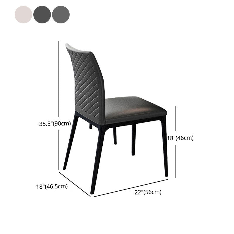 Modern Style Dining Chair Armless Chairs with Metal Legs for Kitchen