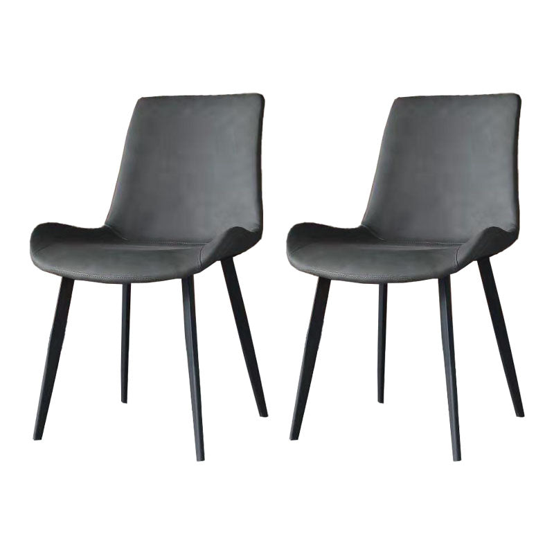 Industrial Solid Back Side Chairs PU Leather Dining Chairs for Home