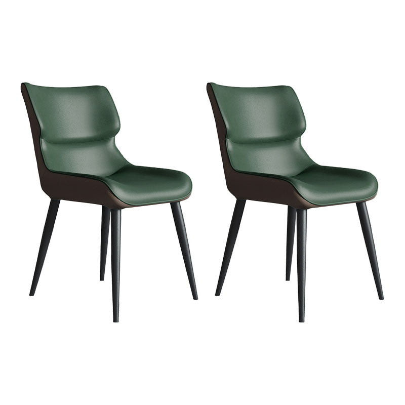 PU Leather Dining Chairs Industrial Style Arm Wingback Parsons Chair for Home