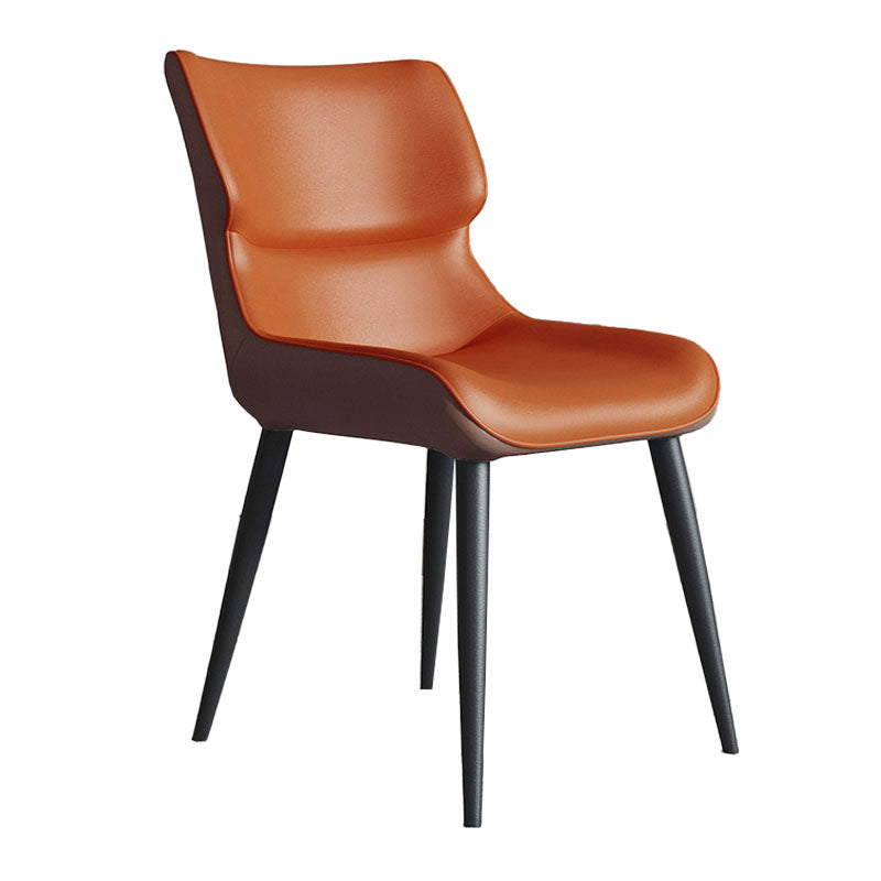 PU Leather Dining Chairs Industrial Style Arm Wingback Parsons Chair for Home