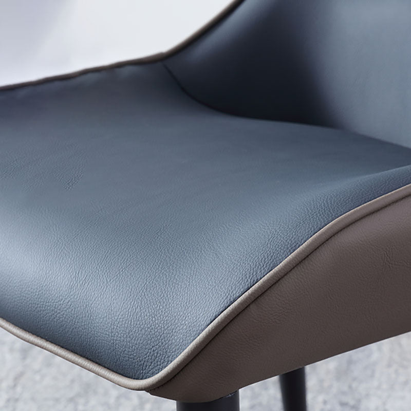 PU Leather Dining Chairs Industrial Style Arm Wingback Parsons Chair for Home