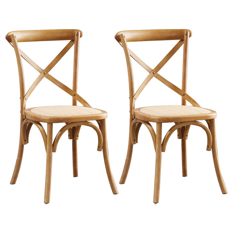 Cross Back Side Chair Traditional Wood Dining Kitchen Room Chair