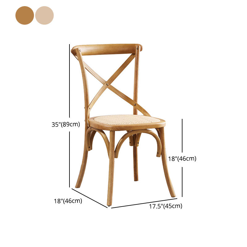 Cross Back Side Chair Traditional Wood Dining Kitchen Room Chair