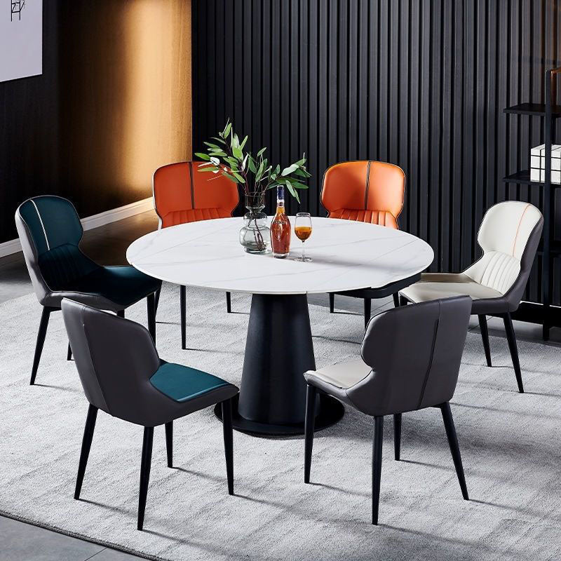 Contemporary Dining Chair Arm Chair with Metal Legs for Kitchen