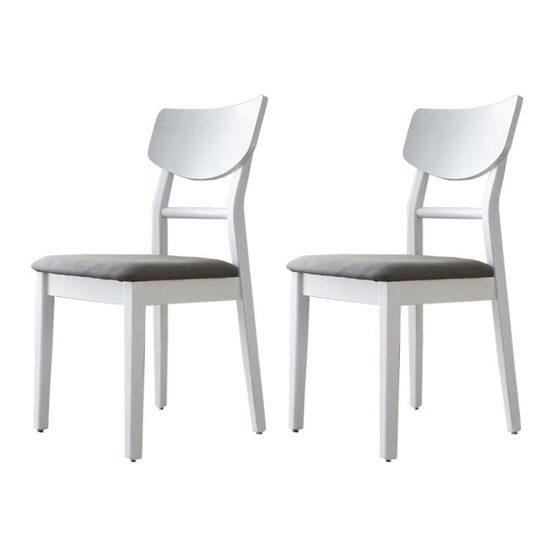 Scandinavian Leather Dining Chairs for Home Open Back Side Chair