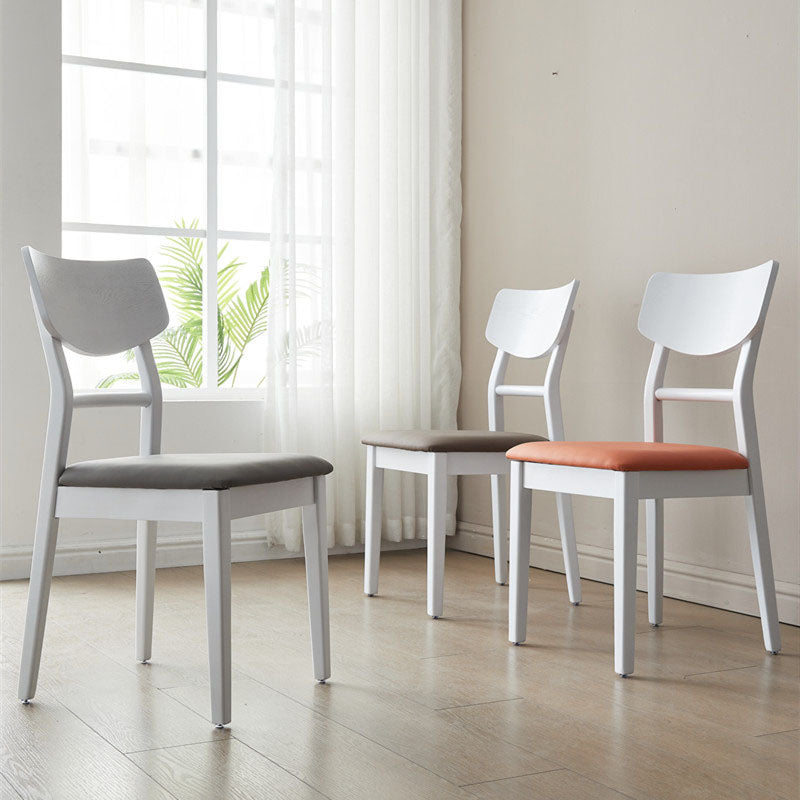 Scandinavian Leather Dining Chairs for Home Open Back Side Chair