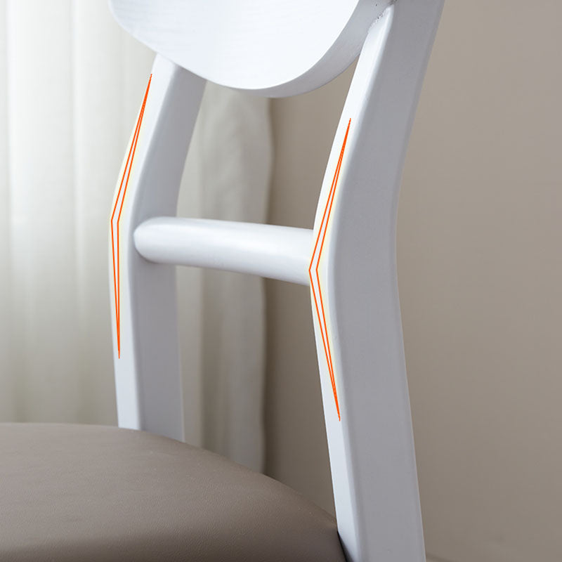 Scandinavian Leather Dining Chairs for Home Open Back Side Chair