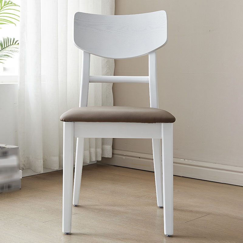 Scandinavian Leather Dining Chairs for Home Open Back Side Chair