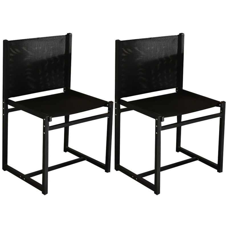 Contemporary Dining Chair Armless Chair with Metal Legs for Kitchen