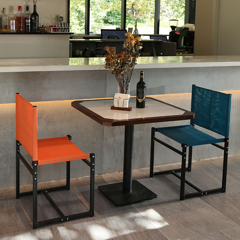 Contemporary Dining Chair Armless Chair with Metal Legs for Kitchen