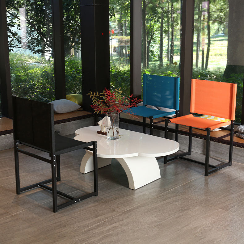 Contemporary Dining Chair Armless Chair with Metal Legs for Kitchen