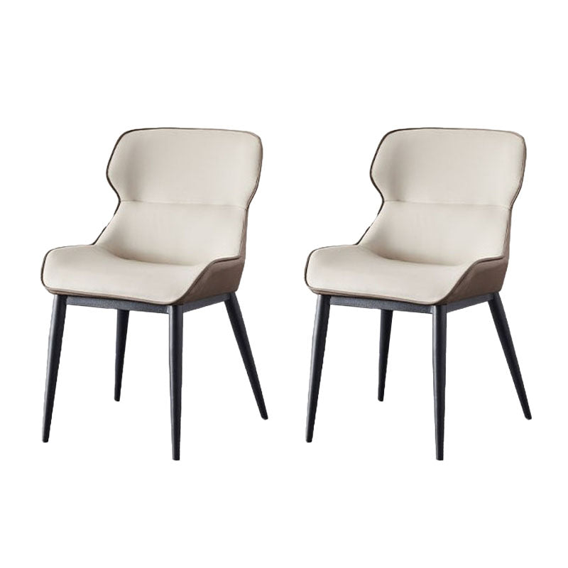 Arm Wingback Side Chair Industrial Style Faux Leather Dining Chairs