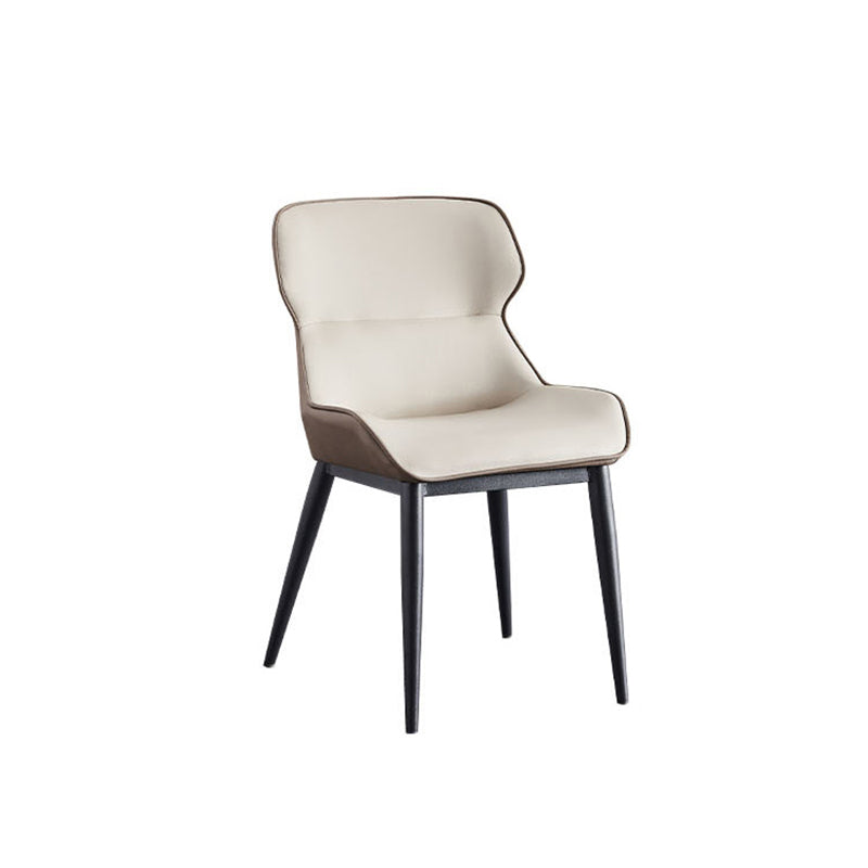 Arm Wingback Side Chair Industrial Style Faux Leather Dining Chairs