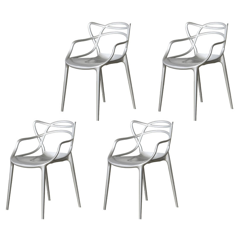 Scandinavian Style Open Back Side Chair for Home Plastic Side Chair