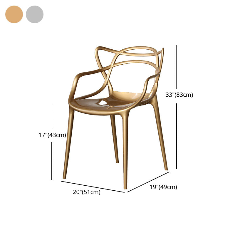 Scandinavian Style Open Back Side Chair for Home Plastic Side Chair