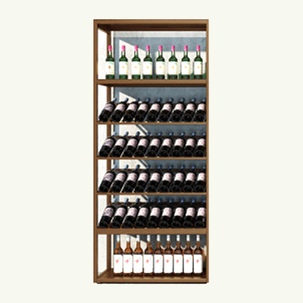 Modern Floor Wine Bottle & Glass Rack Metal Wine Rack with Shelf