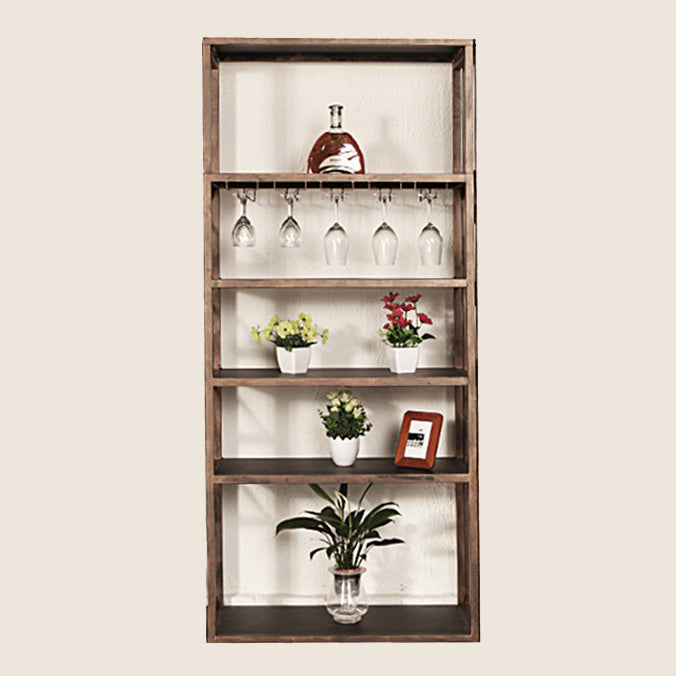 Modern Floor Wine Bottle & Glass Rack Metal Wine Rack with Shelf