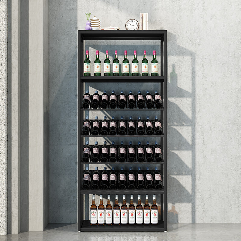 Modern Floor Wine Bottle & Glass Rack Metal Wine Rack with Shelf