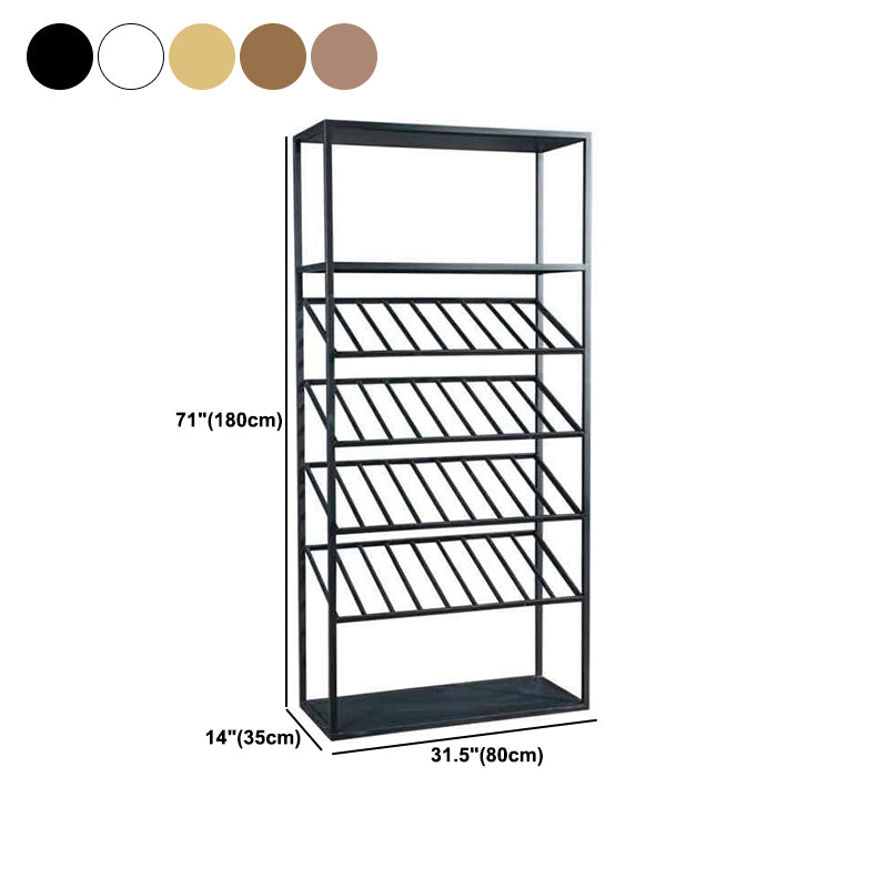 Modern Floor Wine Bottle & Glass Rack Metal Wine Rack with Shelf