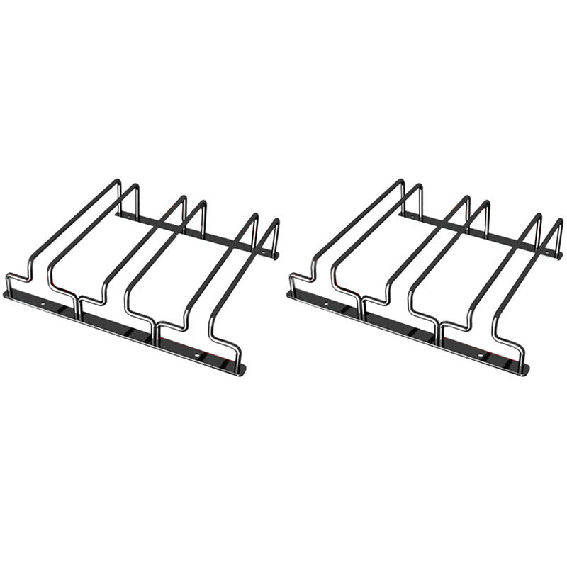 Contemporary Metal Wine Glass Rack Hanging Glass & Stemware Holder in Black