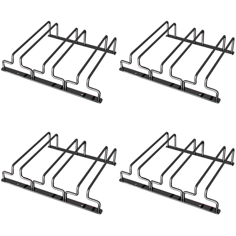 Contemporary Metal Wine Glass Rack Hanging Glass & Stemware Holder in Black