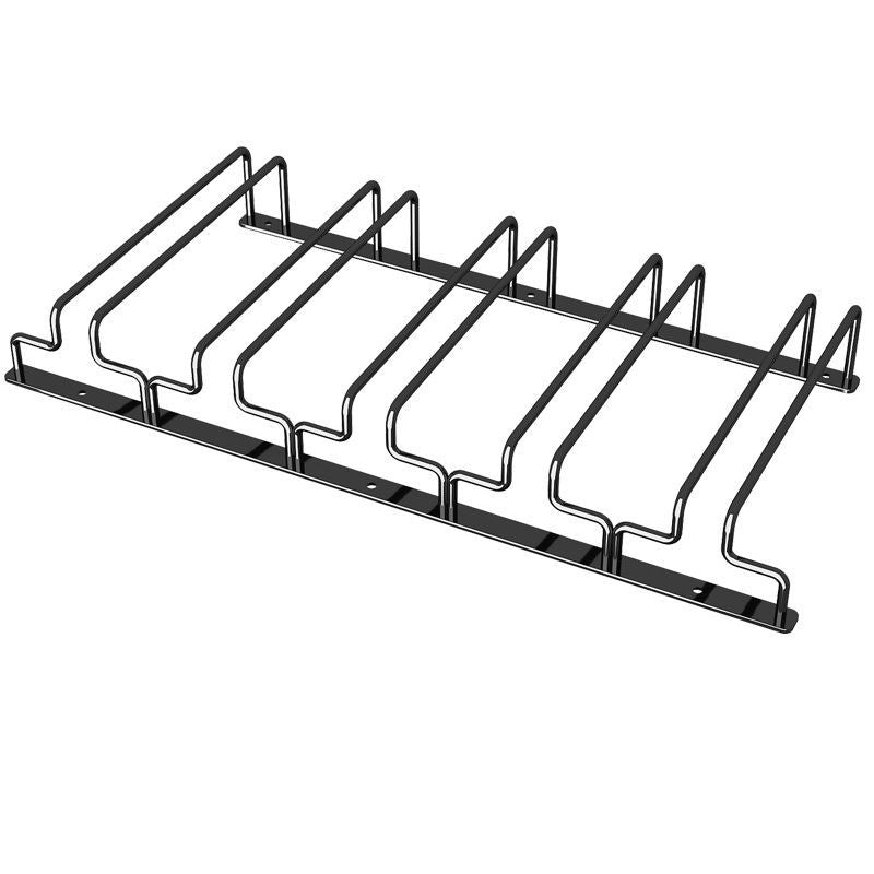 Contemporary Metal Wine Glass Rack Hanging Glass & Stemware Holder in Black