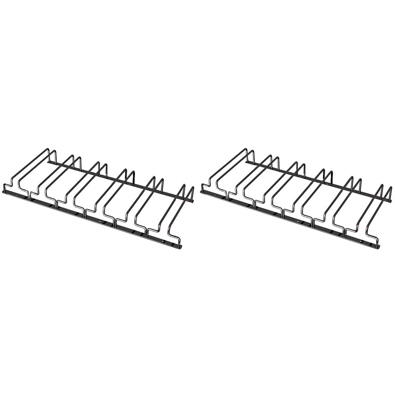Contemporary Metal Wine Glass Rack Hanging Glass & Stemware Holder in Black