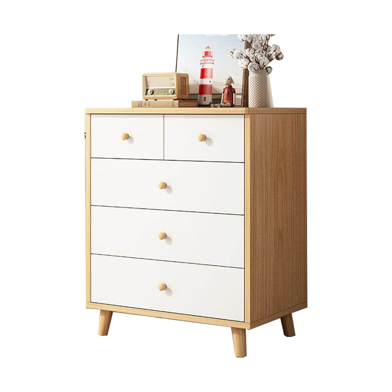 Modern Engineered Wood Sideboard Simple Beige Buffet Table with Drawer for Dining Room