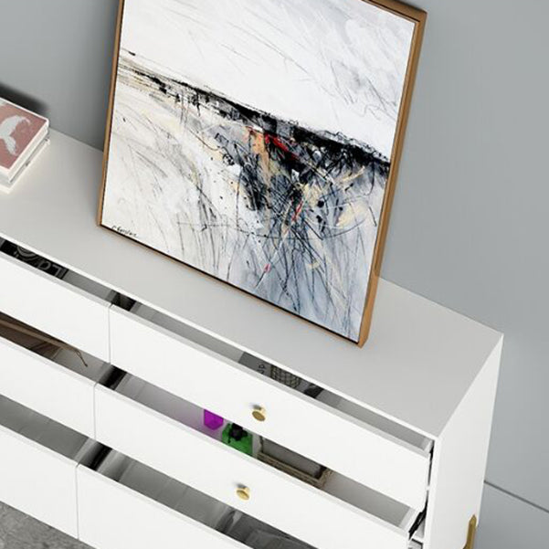 Modern Engineered Wood Sideboard Simple White Buffet Table with Drawer for Dining Room