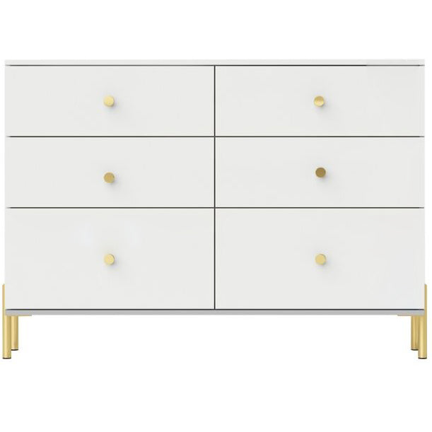 Modern Engineered Wood Sideboard Simple White Buffet Table with Drawer for Dining Room