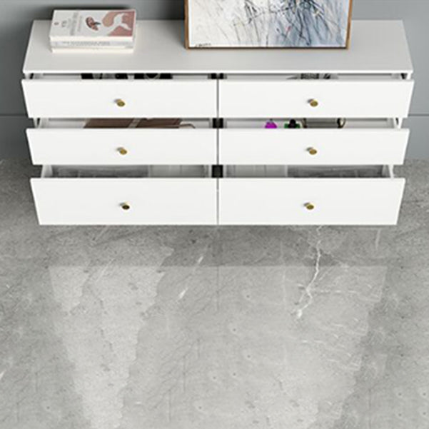 Modern Engineered Wood Sideboard Simple White Buffet Table with Drawer for Dining Room