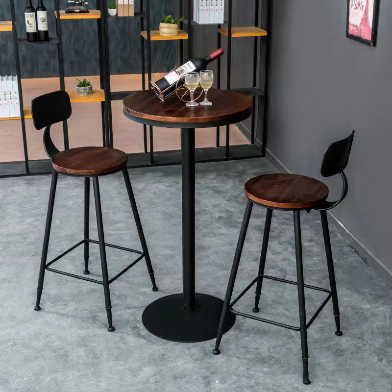 Industrial 1/2/3 Pieces Solid Wood Bar Table Set Round Counter Set