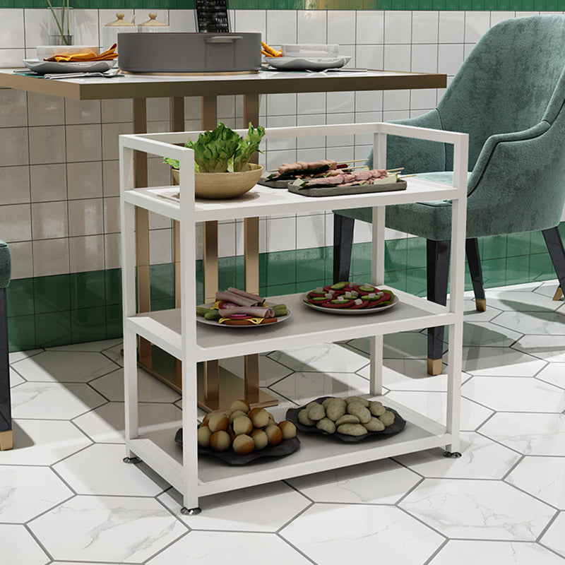 25.59"H Portable Modern Prep Table Metal Rectangular Prep Table with Open Storage