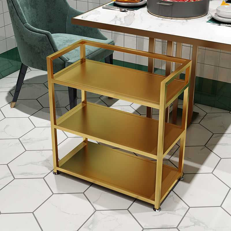 25.59"H Portable Modern Prep Table Metal Rectangular Prep Table with Open Storage