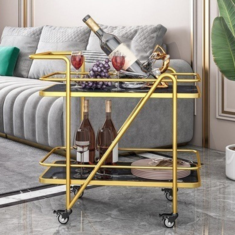 29.92" High Rolling Modern Prep Table Stone Prep Table for Dining Room