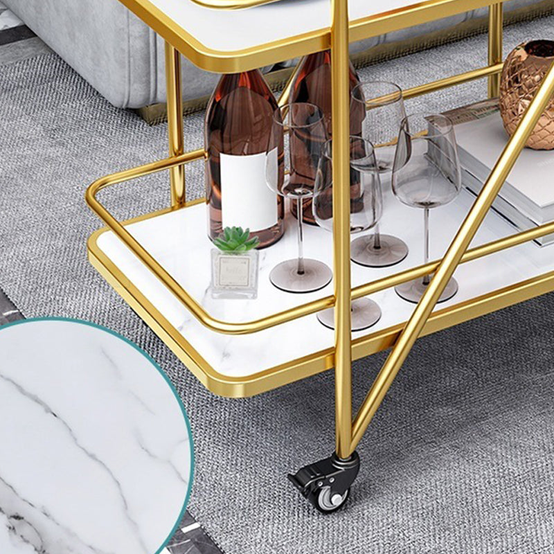 29.92" High Rolling Modern Prep Table Stone Prep Table for Dining Room