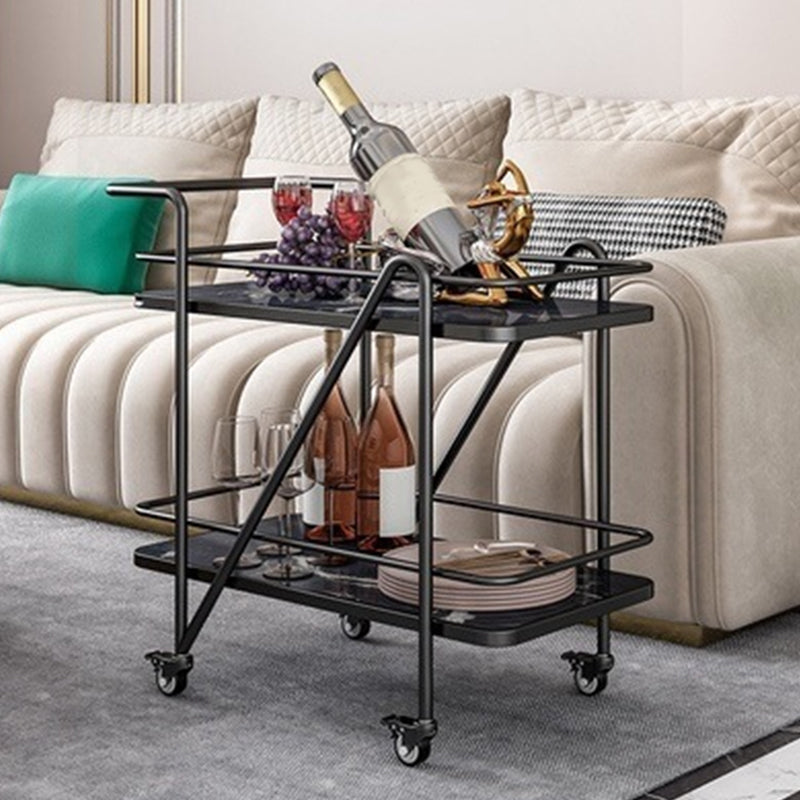 29.92" High Rolling Modern Prep Table Stone Prep Table for Dining Room