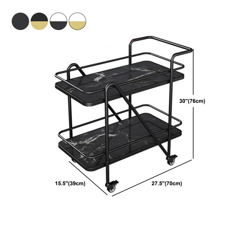 29.92" High Rolling Modern Prep Table Stone Prep Table for Dining Room