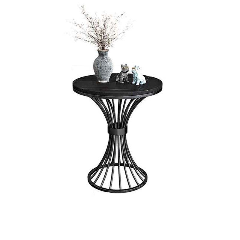Round Minimalist Side End Table Gold Pedestal Sofa Corner Table
