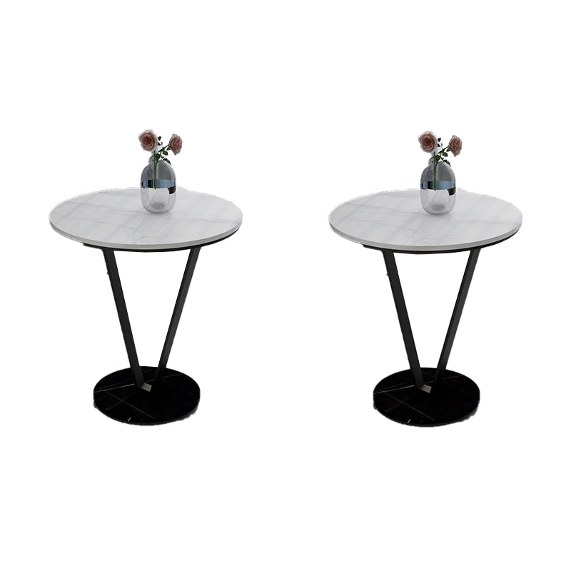 Minimalist Round Side End Table Abstract Slate Sofa Corner Table