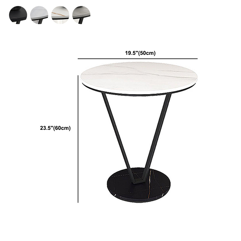 Minimalist Round Side End Table Abstract Slate Sofa Corner Table