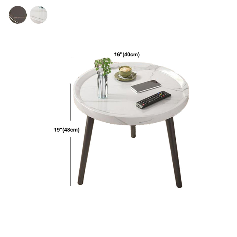 Minimalist Round Wood Side End Table 3 Legs Sofa Corner Table