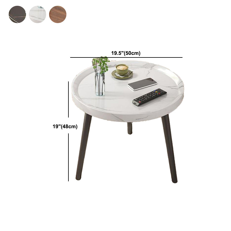 Minimalist Round Wood Side End Table 3 Legs Sofa Corner Table