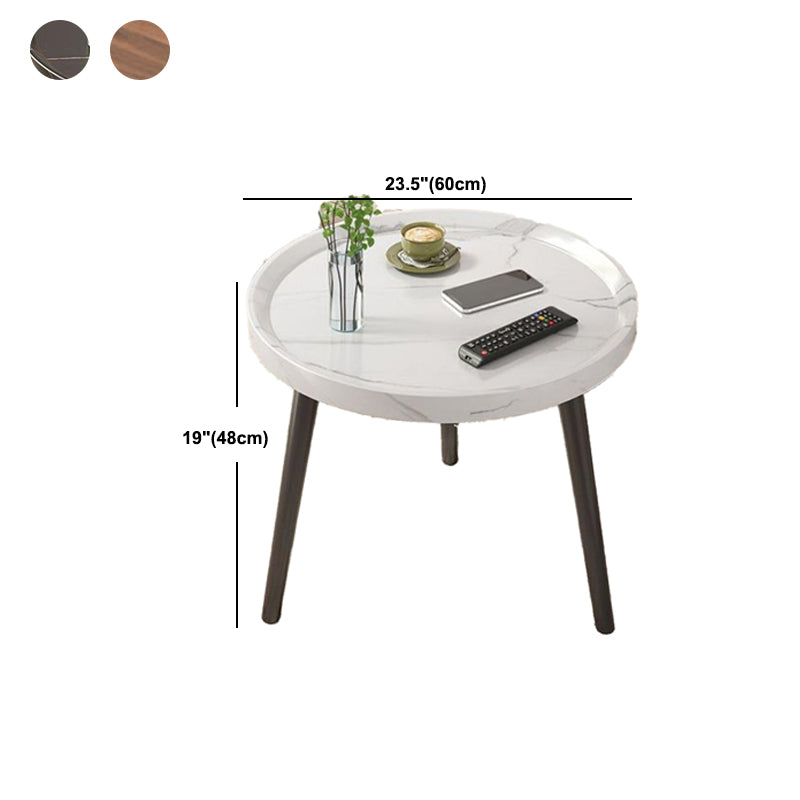 Minimalist Round Wood Side End Table 3 Legs Sofa Corner Table