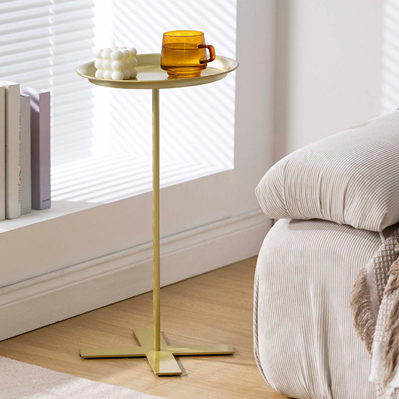 Round Pedestal Mid-Century End Table Minimalist Side End Table